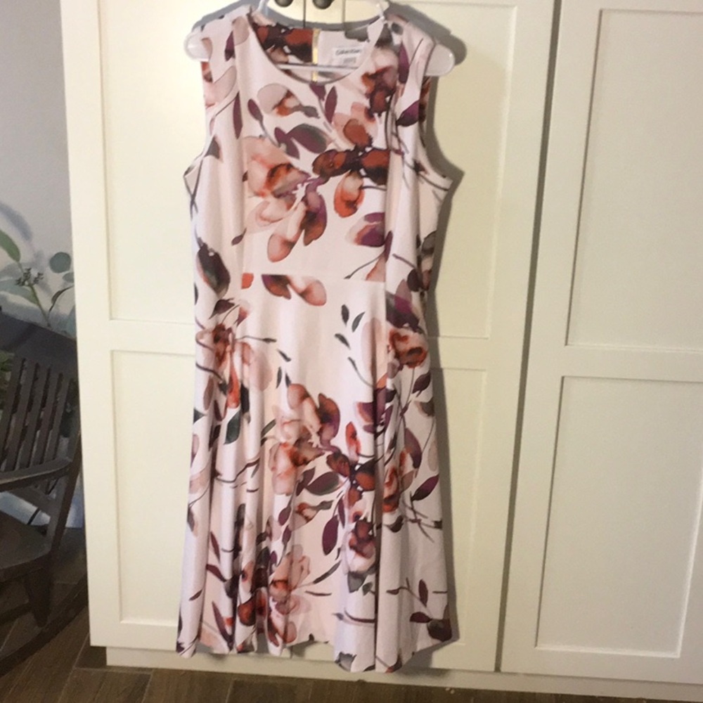 LOVELY CALVIN KLEIN PINK/PURPLE SLEEVELESS DRESS
